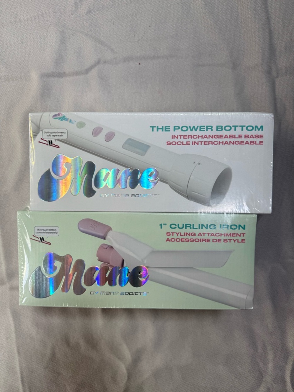 Mane by Mane Addicts 1" Curling Iron Attachment — White with Pink Accent